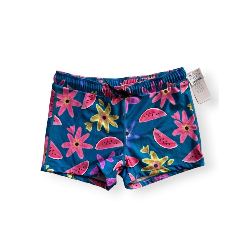 NWT Tea Collection watermelon floral board swim shorts